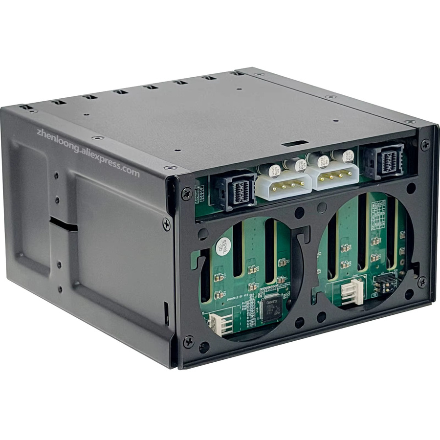 ZhenLoong S28 8-Bay 2,5-Zoll SATA/SAS HDD Hot-Swap-Modulgehäuse mit 12G Backplane und SFF8643 Schnittstelle in Schwarz - Bild 2