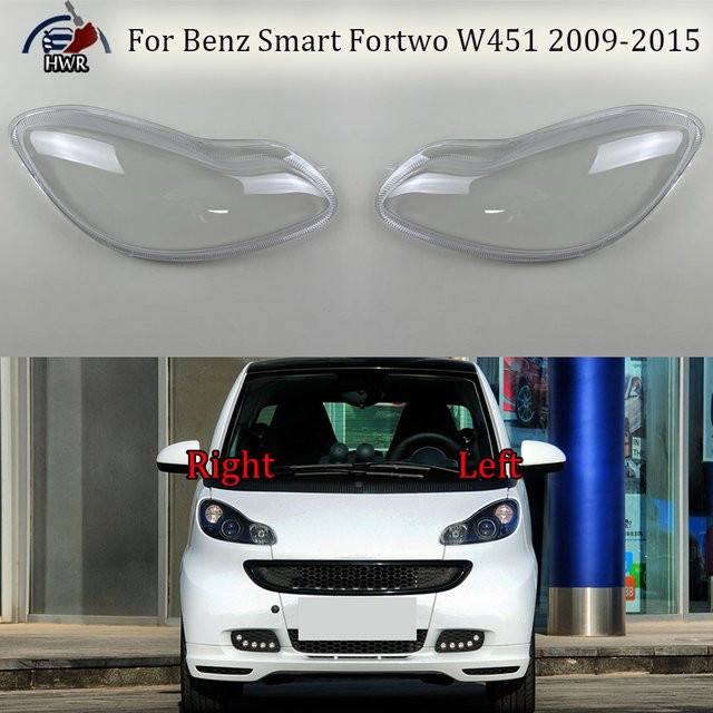 Haowangran Scheinwerfer Gehäuseabdeckung mit klarer Linse für Mercedes-Benz Smart Fortwo W451, Farbe: Transparent - Bild 1