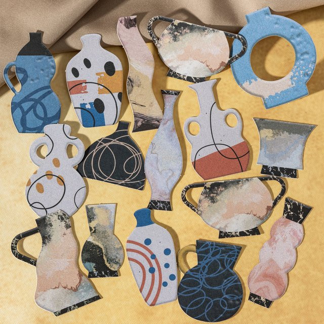 mr.paper Flaschen-Kunst-Thema Aufkleber Set, 30 Blatt bunte Papier-Sticker für DIY Scrapbooking und Dekoration - Bild 1