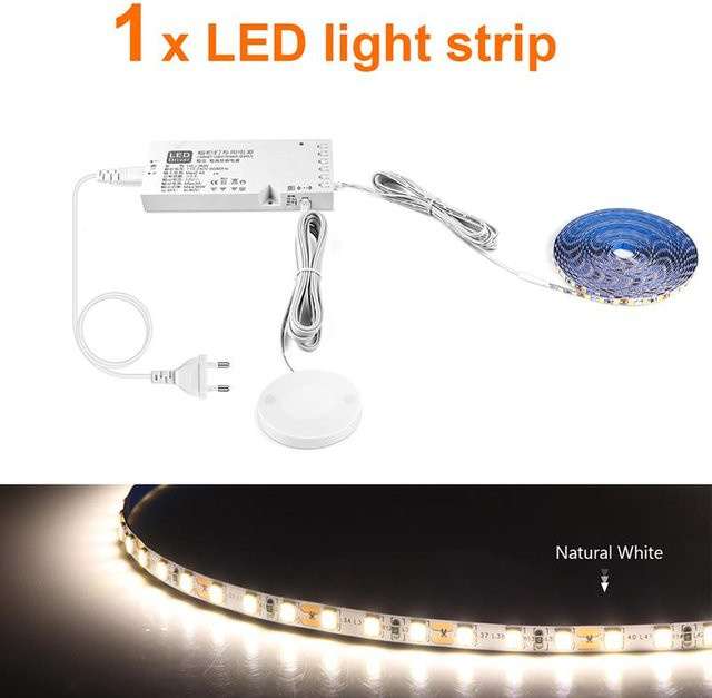 MALITAI LED-Streifenlicht 2835 mit Touch-Schalter und zentralisierter Steuerung, 2m Länge, Farben: Weiß, Warmweiß, Neutralweiß - Bild 1
