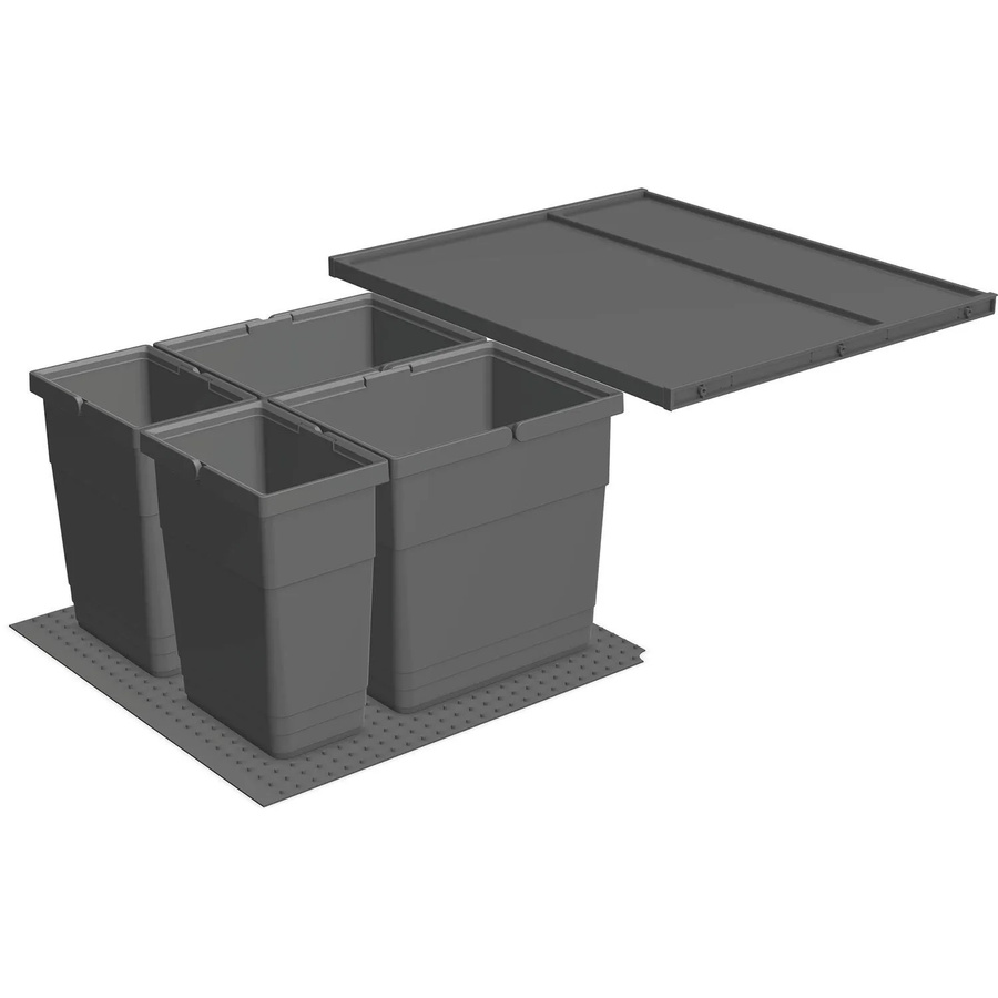 Ninka Abfallsammler Eins2vier Servo-Drive Uno für Tandembox, Korpusbreite: 600 mm, Farbe: Dunkelgrau, Material: Kunststoff, mit Deckel - Bild 2