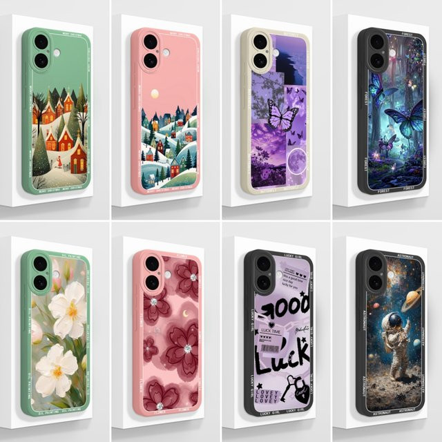 Apple iPhone 17 iPhone 17 Air iPhone 17 Pro Max Schutzhülle aus weichem Flüssigsilikon im Märchenstadt Design Multicolor - Bild 1