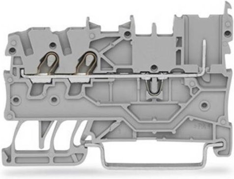 WAGO 2020-1301 Mini-Doppelstock-Basisklemme 3.50mm Push-In-Klemme in Grau, 50 Stück - Bild 1