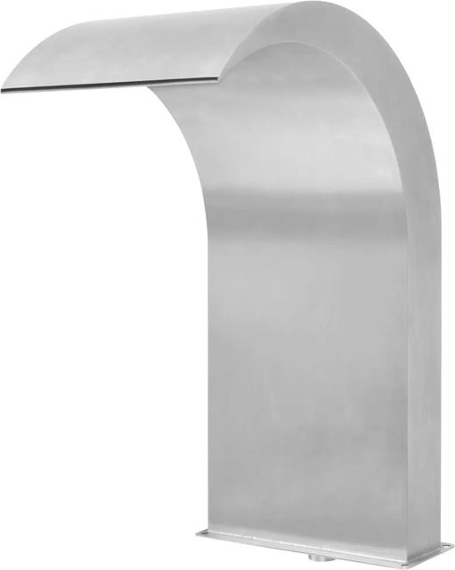 vidaXL Pool-Wasserfall aus Edelstahl in Silber, B/T/H: 45 x 30 x 65 cm - Bild 1