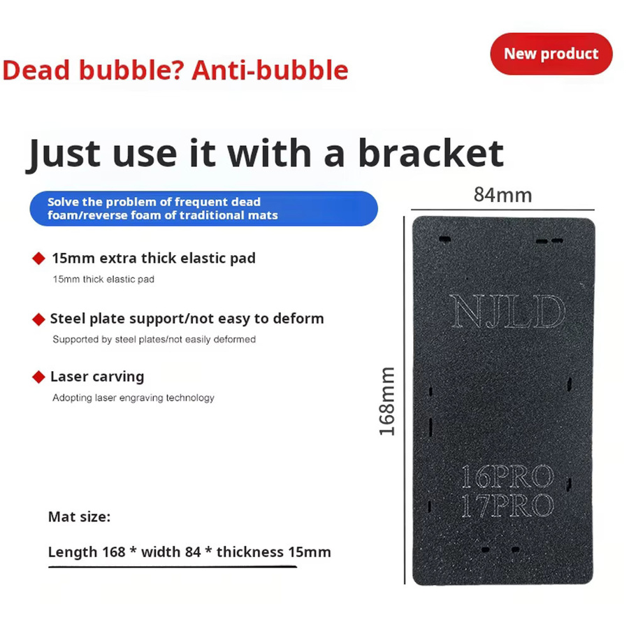 NJLD Inframe Laminierform-Pad Schwarz für iPhone 17 Air, 17 Pro Max, 16 Pro, 16, 15 Plus, 14, 13, 12 als elastische Matte für die LCD-Bildschirmglas-Reparatur - Bild 2