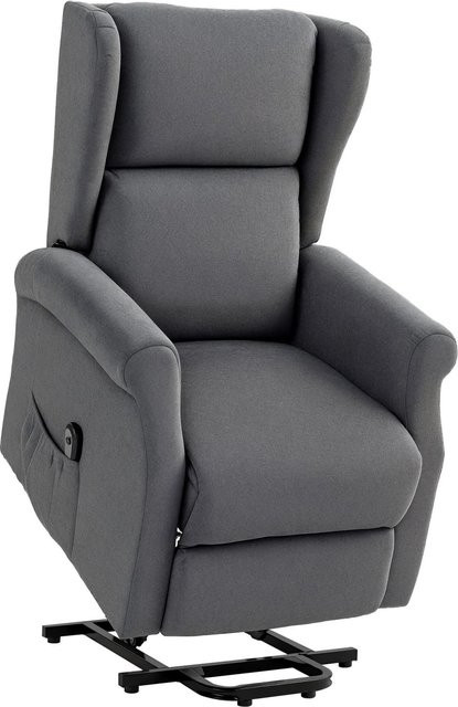 HOMCOM Aufstehsessel für Senioren aus Polyester und Holz in Dunkelgrau, Tiefe: 74 cm, Breite: 94 cm, Höhe: 111 cm - Bild 1