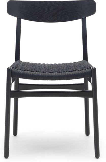 Carl Hansen & Søn CH23 Stuhl mit Papierkordelgeflecht in Schwarz, Eiche oder Nussbaum - Bild 1