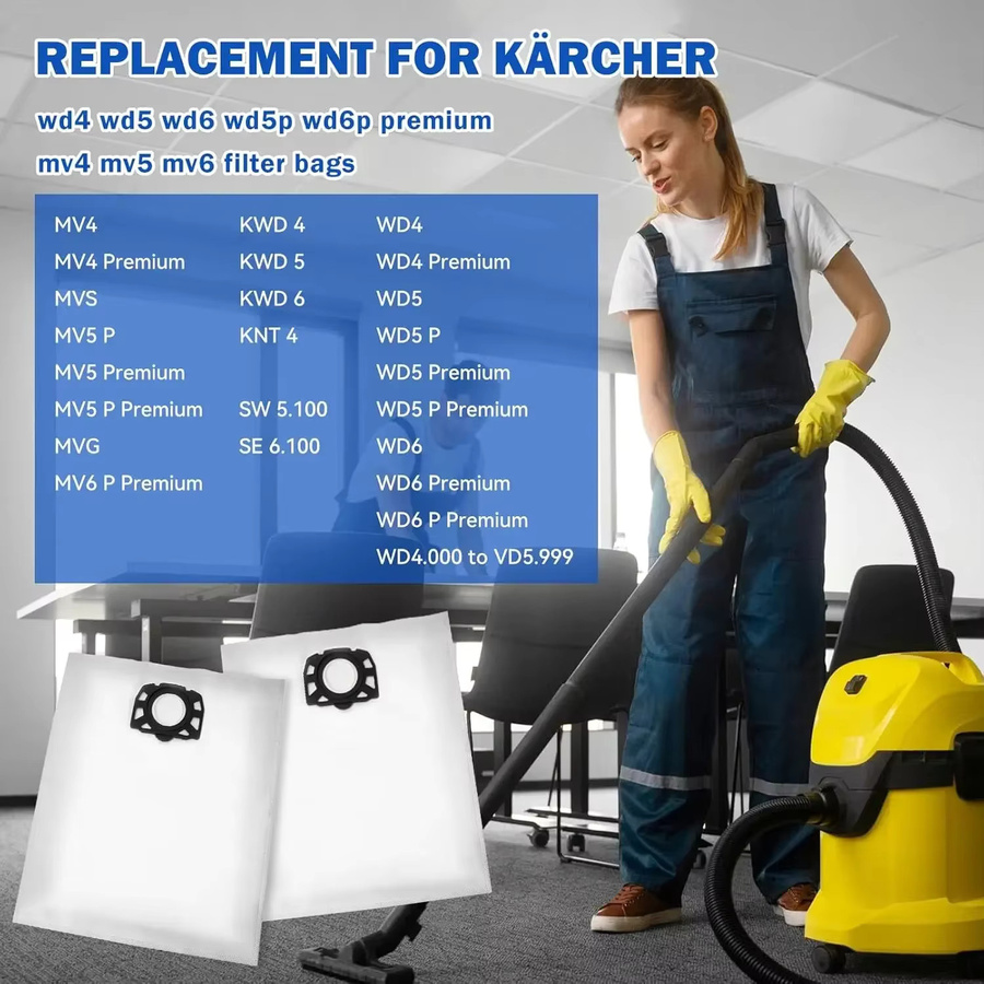 Kärcher Staubsaugerbeutel für WD4 WD5 WD6 WD5P WD6P MV4 MV5 MV6 Nass- und Trockensauger, Farbe: Weiß, Artikelnummer: 2.863-006.0 - Bild 2