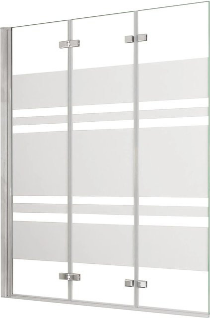 AICA Faltwand für die Badewanne, 3-teilig, ESG Glas mit Nano-Beschichtung, B/H: 130 x 140 cm, 6 mm Glasstärke - Bild 1