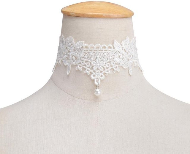 YULIN Choker Halskette, Perlen, Schwarz, Spitze, Damen - Bild 1