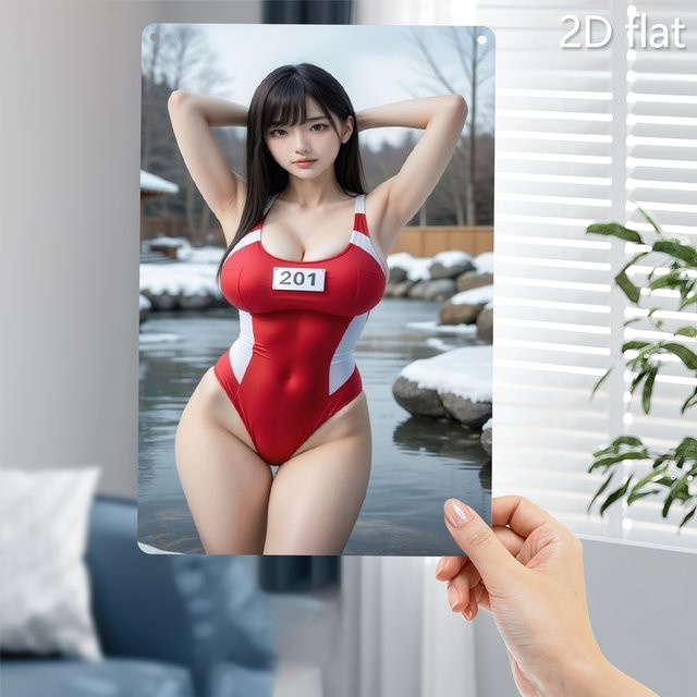 CIFBUY Metall-Wandkunst Winterwunderland mit Schneeflocken in Rot, Rechteckiges 2D-Metallschild für Zuhause und Büro, Breite: 30,0 cm, Höhe: 20,0 cm - Bild 1