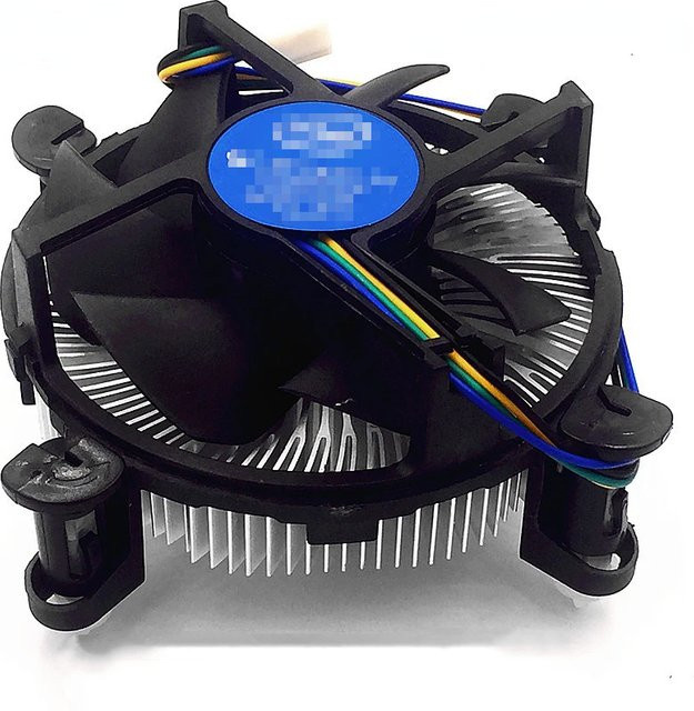 Wsellda CPU-Kühler aus Aluminium mit 2,5-Zoll-Lüfter und 4-poligem Stecker für Intel Core i3/i5/i7 in Schwarz und Silber - Bild 1