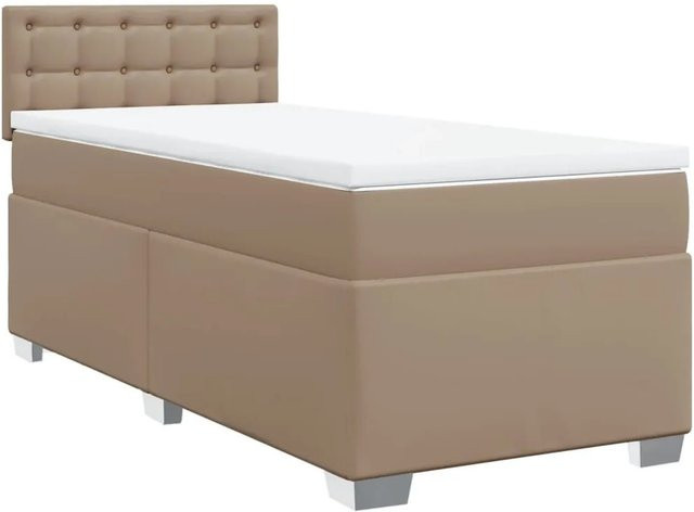 vidaXL Boxspringbett Hybrid mit Taschenfederkern in Cappuccino-Braun, B/T: 100 x 200 cm - Bild 1