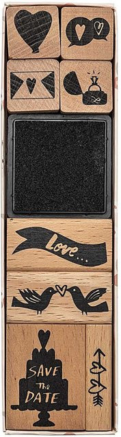 Rico Design Paper Poetry Stempelset Save the Date in Schwarz - Bild 1