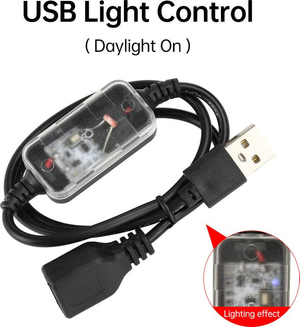 USB Lichtsensorschalter DC 3,7–24 V für Deckenleuchten, Flure und LED-Streifen in Schwarz und Grün - Bild 1