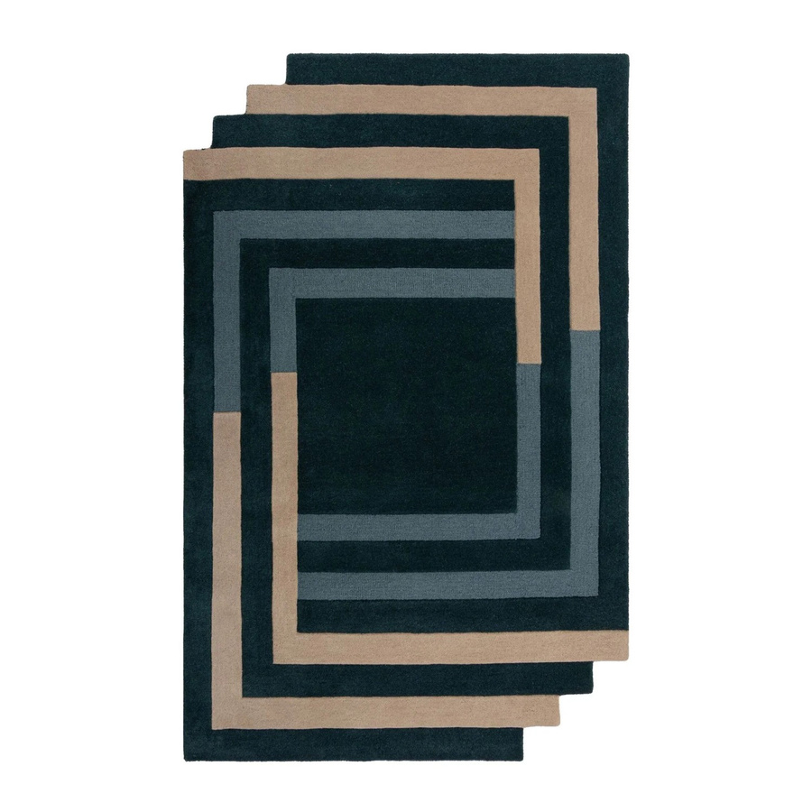 Flair Rugs Wollteppich Labyrinth Shaped in Blau-Beige mit geometrischem Design, B: 150 cm, T: 240 cm - Bild 2