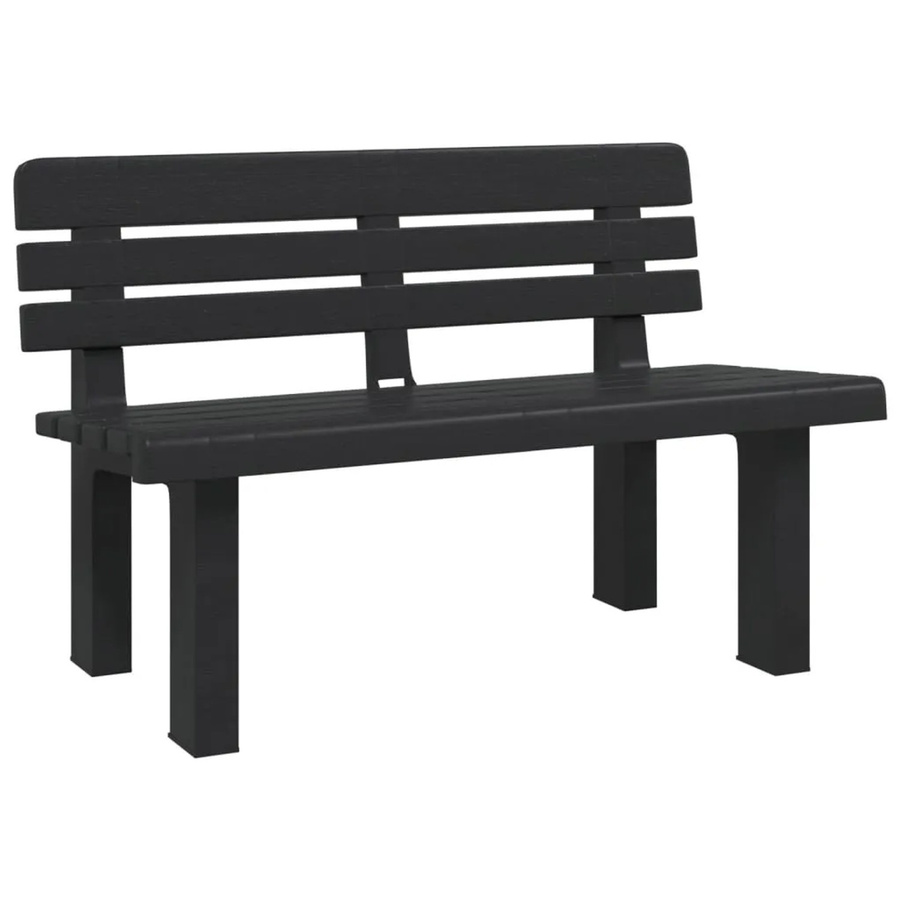 vidaXL Gartenbank aus Kunststoff in Anthrazit, B/T/H: 110 x 52 x 71 cm - Bild 2