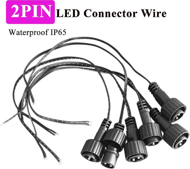 DIVEDEER 2-Pin LED-Verbinder mit 25 cm Kabel für Solar-Lichterketten, IP65 wetterfestes Verlängerungskabel für Solarpanels, Schwarz - Bild 1