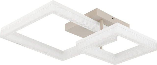 Globo Lighting Deckenleuchte modern in Weiß und Beige aus Metall und Kunststoff mit LED, B/H/T: 46,5 x 12,3 x 62,5 cm - Bild 1