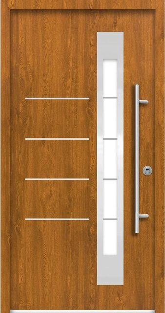 Splendoor Thermospace Sicherheits-Haustür Berlin Prime RC2 in Gold-Oak mit Glaseinsatz, B/H: 110 x 210 cm - Bild 1