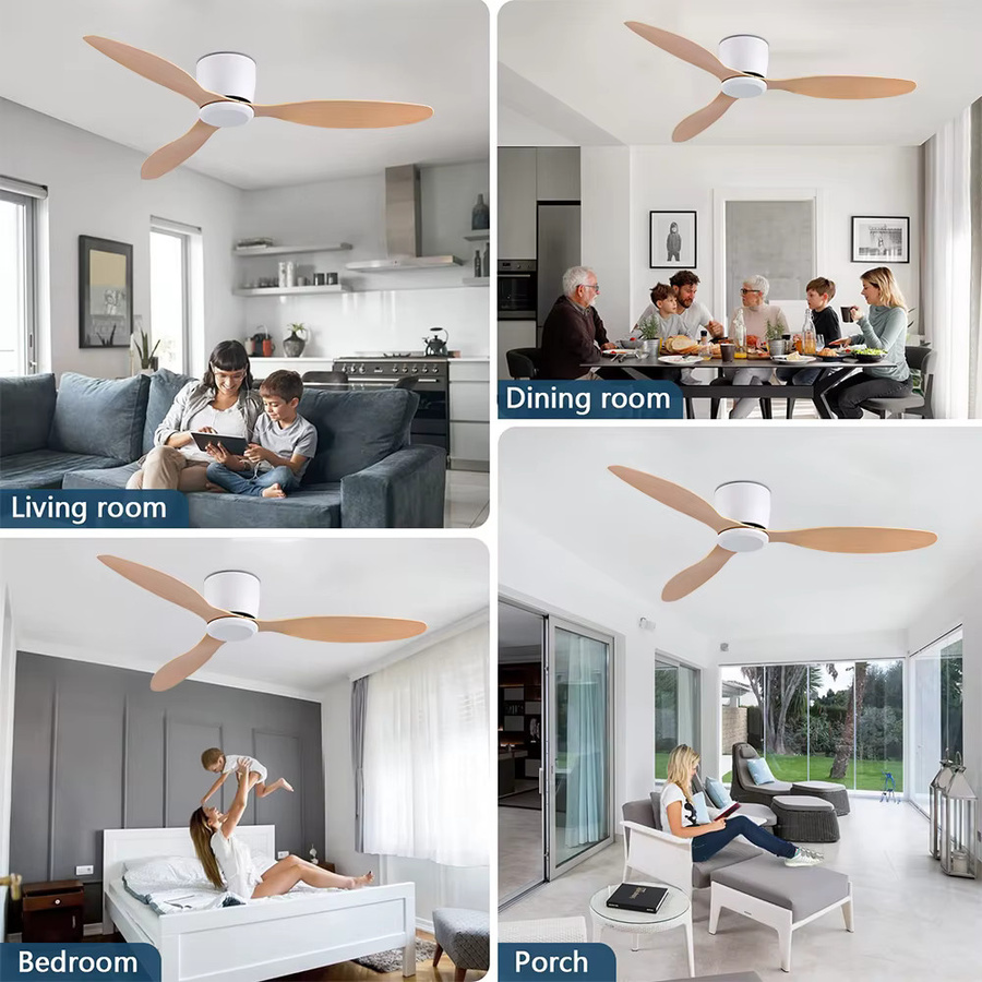 IRALAN Deckenventilator ohne Licht mit 6 Geschwindigkeiten, umkehrbar und Timer, Weiß oder Schwarz - Bild 3