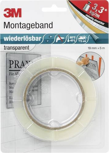 3M Doppelseitiges Klebeband PX5011 Transparent Breite: 19 mm, Länge: 5 m - Bild 1