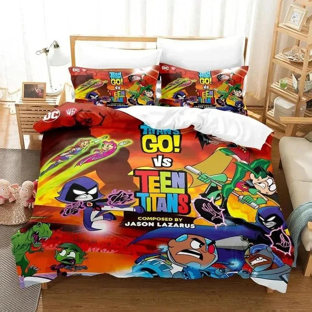 Teen Titans Go Bettwäscheset von Binchi Fitness mit 3D-Druck, Mehrfarbig, B/H: 240 x 220 cm - Bild 1