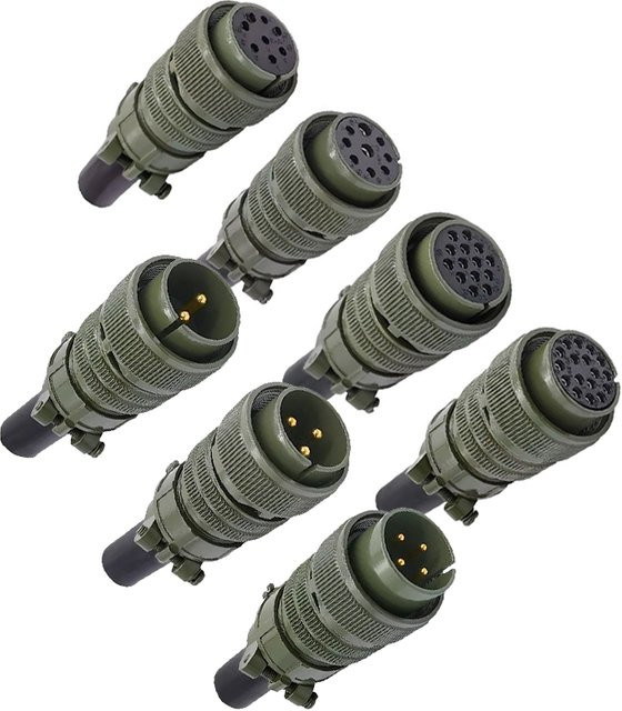 CNMAWAY Rundsteckverbinder Set aus Stecker und Buchse MIL-STD-MS3106A in Grün, 2 Stück - Bild 1