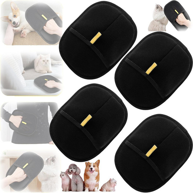 APWIKOGER Tierhaarentferner-Handschuh in Schwarz zur Fellreinigung für Hunde und Katzen sowie für Sofas und Teppiche - Bild 1