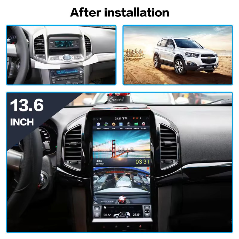 Aotsr Android 13.0 Multimedia Radio mit GPS und 8+128GB Speicher für Chevrolet Captiva, Schwarz - Bild 2