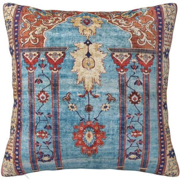ZX Blanket Ethnische Kissenhülle im Persischen Teppich-Stil, Blau, B/T/H: 40 x 40 x 1 cm - Bild 1