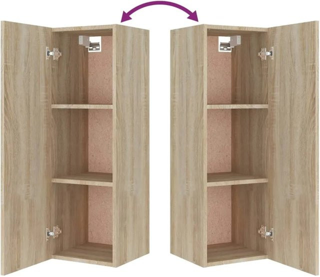 vidaXL 4-tlg. TV-Schrank-Set Modell 29 aus Holzwerkstoff in Sonoma-Eiche Braun, Wandmontage für dein Wohnzimmer, 2 x B/T/H: 80 x 30 x 30 cm und 2 x B/T/H: 30,5 x 30 x 90 cm - Bild 1