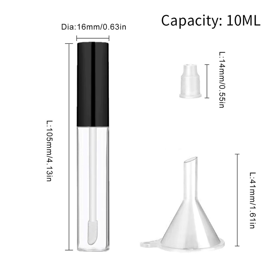 MUB Lipgloss-Behälter, 10 Stück, 10 ml, schwarz, Unisex - Bild 2