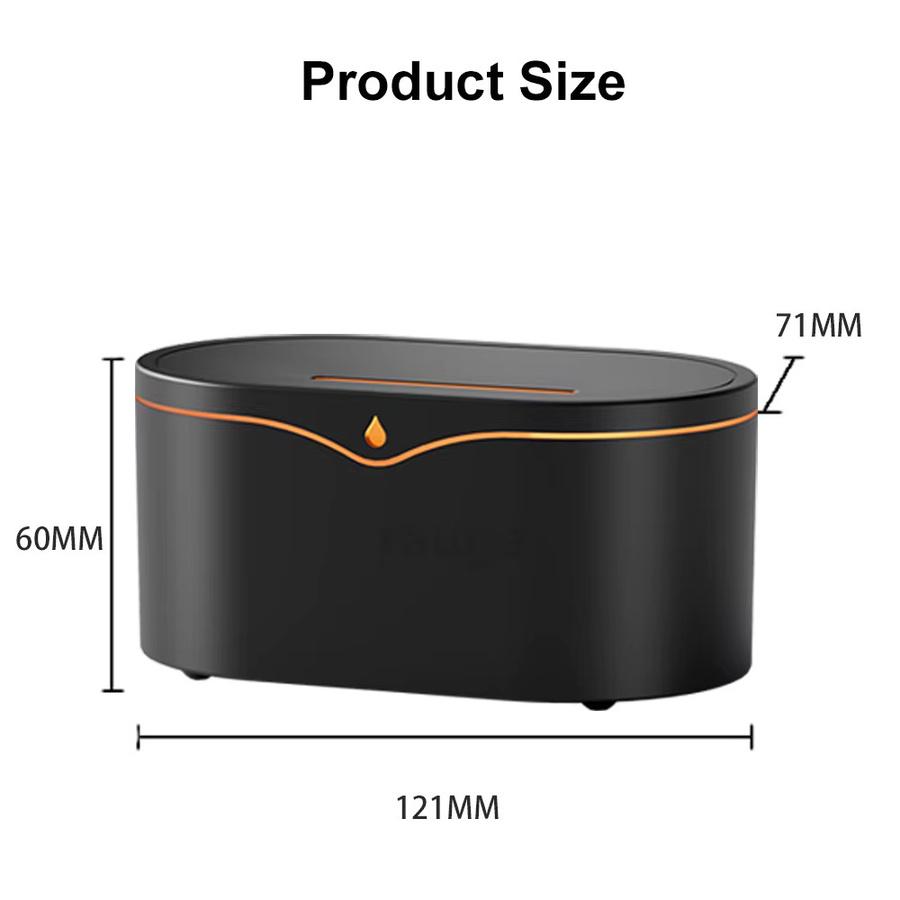 Cooskr Flammenbefeuchter und Aroma-Diffusor mit LED-Licht in Schwarz - Bild 6
