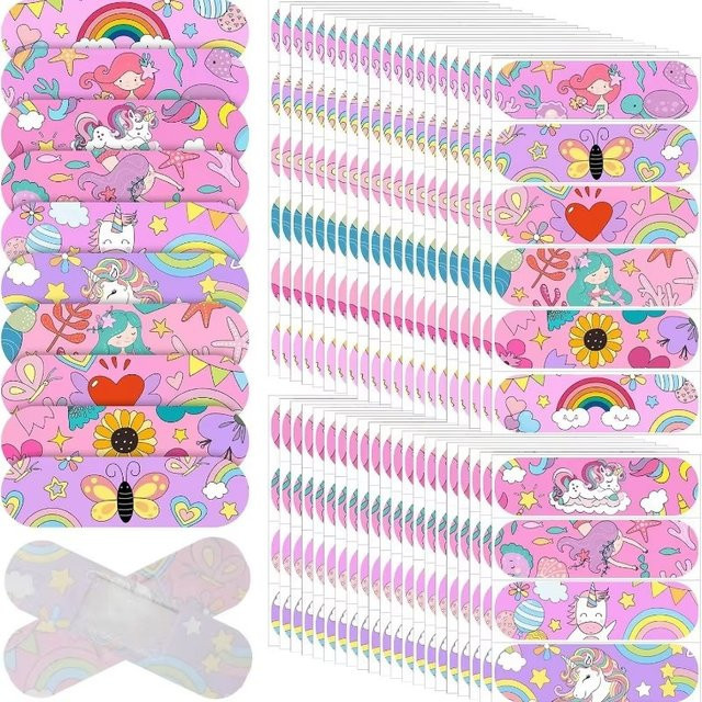 100er Set Cartoon Kawaii Mädchen Pferd Druck Pflaster in Multicolour für Haut und Wunden - Bild 1