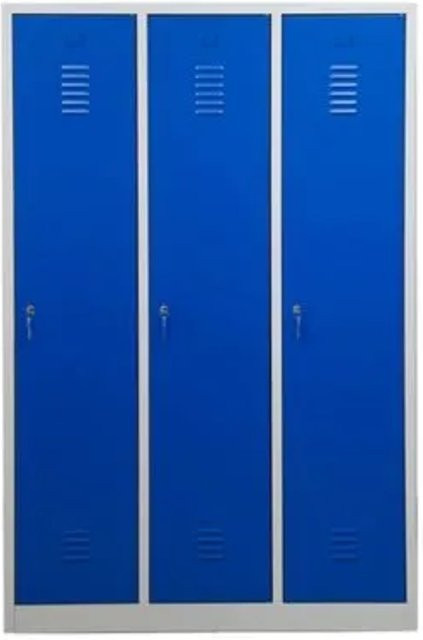 PROREGAL Garderobenspind Camel 3-Fach mit Pro-Aufteilung in Grau-Blau, H x B x T: 180 x 119 x 50 cm - Bild 1