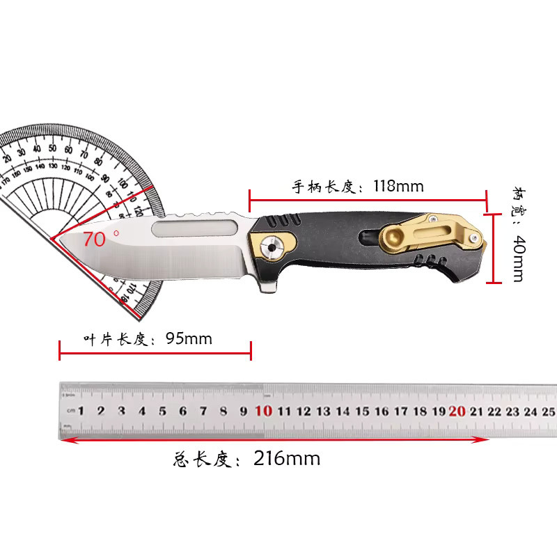 XIANGZUO Klappmesser mit Titanlegierung und 10CR15MOVCO Stahlklinge für Outdoor, Camping und EDC - Bild 4