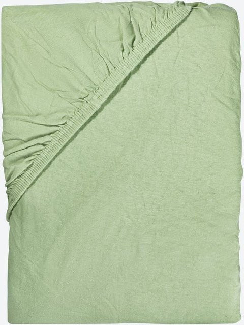 NKD Jersey-Spannbetttuch CLASSIC aus Baumwolle, Grün, B/T: 100 x 200 cm - Bild 1