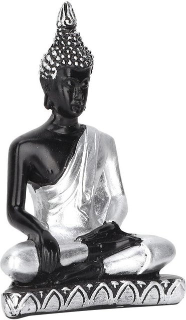 DIYelecs Buddha-Statue als Retro-Ornament aus Kunstharz in Schwarz - Bild 1