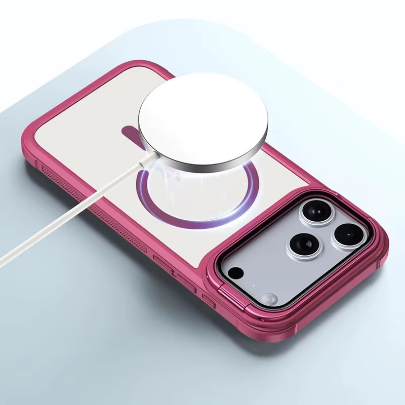MagSafe Handyhülle mit Glaslinsen-Schutz für Apple iPhone 11 bis 17 Pro Max, stoßfeste magnetische Rückabdeckung, transparent - Bild 2