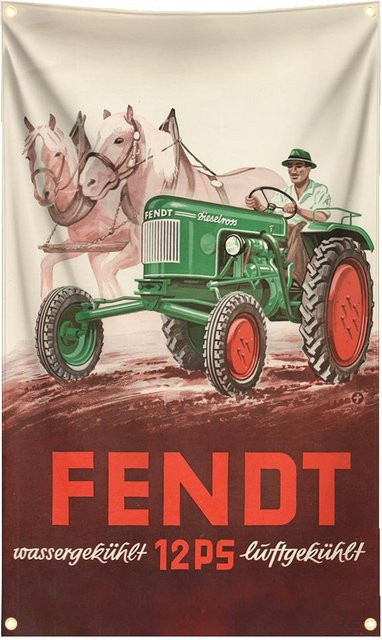 Wandteppich Deutsche Landmaschinen Fendt Flagge als Wandkunst Dekoration aus Polyester, Mehrfarbig, Breite: 90 cm, Höhe: 150 cm - Bild 1