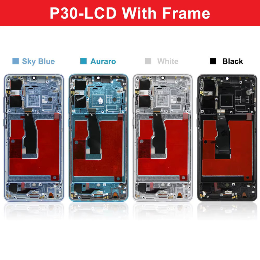 Huawei P30 LCD Display Ersatz mit Rahmen und Touch Digitizer in Schwarz für Modelle ELE-L29, ELE-L09, ELE-L04 - Bild 3
