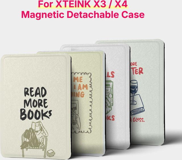 Murmole Magnetische TPU-Schutzhülle mit handgezeichneter Illustration und transparenter Rückseite für XTEINK X3 X4, Multicolour/Transparent - Bild 1
