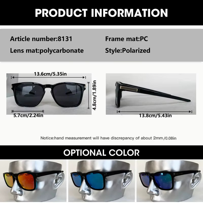OCYCO Sonnenbrille, quadratisch, Vollrand, Kunststoff, schwarz, Unisex - Bild 2