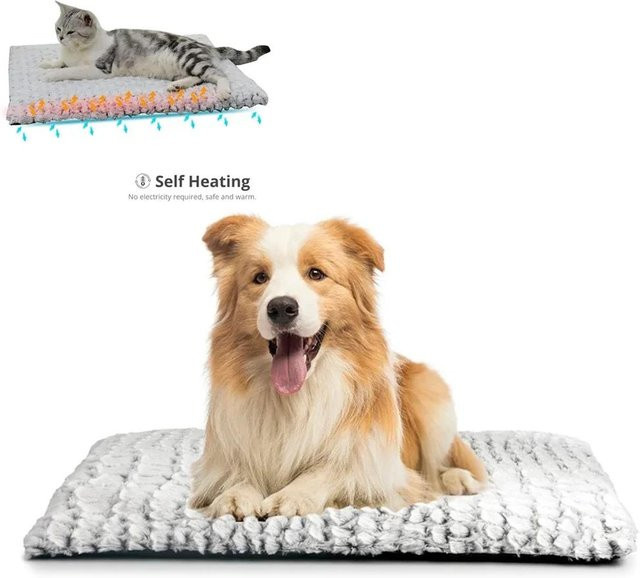Selbsterwärmendes Hundebett von Yiran Furniture aus Webpelz, beheizte Haustier-Unterlage für Hunde und Katzen, maschinenwaschbar, B/T: 75 x 50 cm - Bild 1