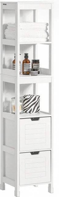 SoBuy Badezimmerschrank Hochschrank mit 2 Körben in Weiß, B/T/H: 30 x 30 x 144 cm - Bild 1