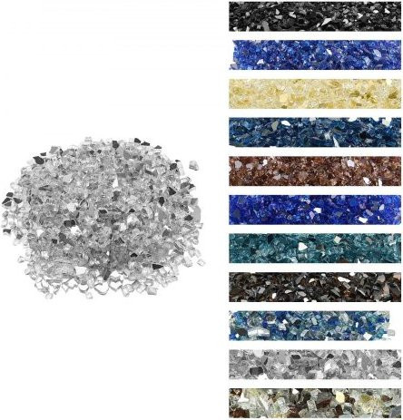 VEVOR Feuerglas Transparent, 4,5 kg hochtemperaturbeständige Glassteine, 12,7 mm reflektierende Feuerkristalle für Gaskamine und Feuerstellen - Bild 1