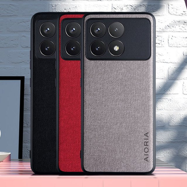 Xiaomi Poco X6 Pro X6 Textilhülle in Orange aus weichem TPU und hartem PC im 3-in-1 Design - Bild 1