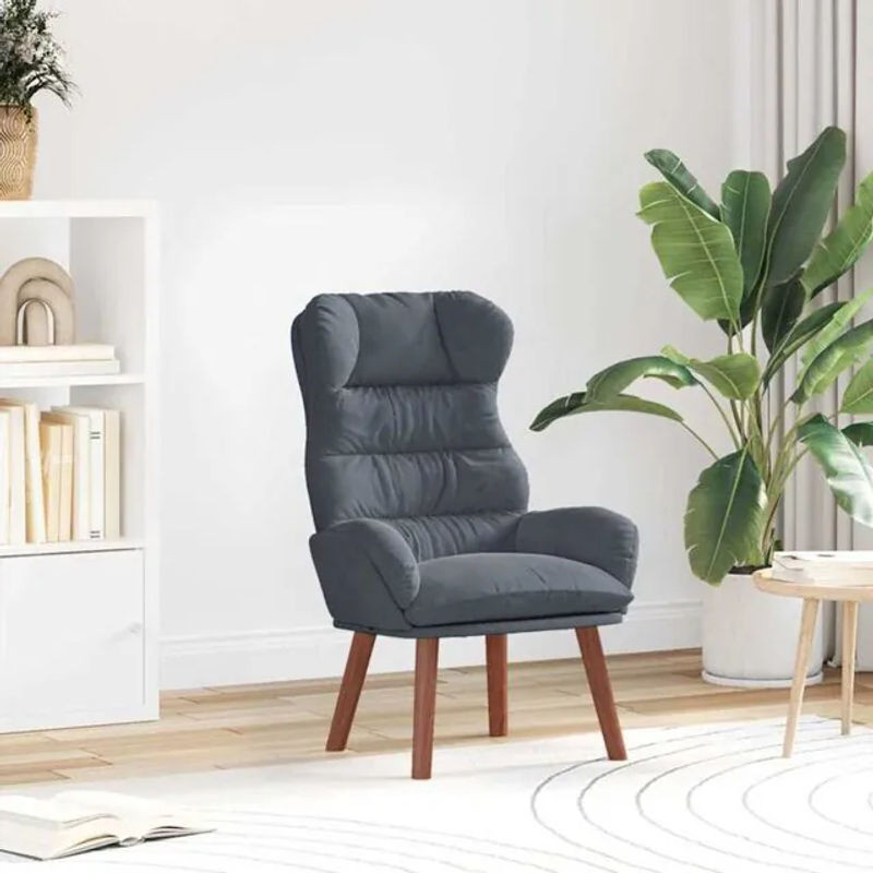 Vidaxl Relaxsessel aus Samt in Anthrazit Grau Modern Minimalistisch - Bild 1