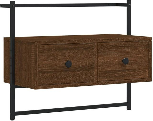vidaXL TV-Wandschrank in Braun aus Holzwerkstoff und Metall, klassisches Design, B/T/H: 60,5 x 30,0 x 51,0 cm - Bild 1